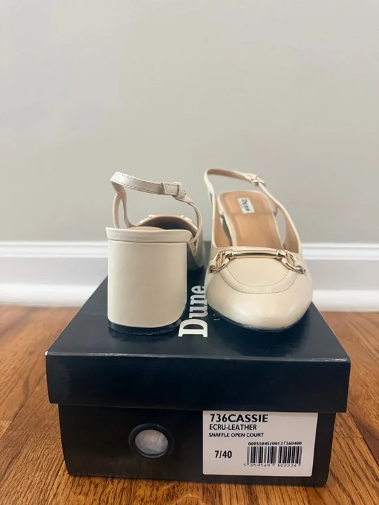 DUNE LONDON Cassie Snaffle-Trim Slingback in Ecru - Picture 1 of 6